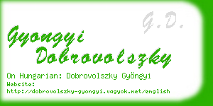gyongyi dobrovolszky business card